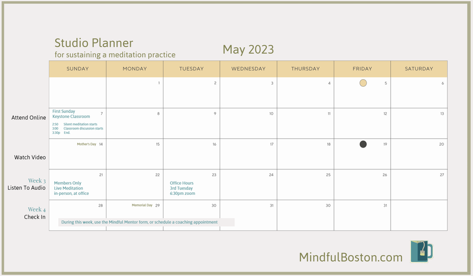 Defining Mindful Boston's capacity-building maintenance materials. Many have been called "Calendars" in the past.